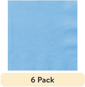 24 Count (6 Pack) 6.5in x 6.5in Light Blue Disposable Paper Napkins by Way To Celebrate 24 Count (6 Pack) 6.5in x 6.5in Light Blue Disposable Paper Napkins by Way To Celebrate