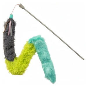 SmartyKat Crazy Catch Extra Long Breakaway Plush Wand Cat Toy with Ribbons & Jute, Gray/Blue SmartyKat Crazy Catch Extra Long Breakaway Plush Wand Cat Toy with Ribbons & Jute, Gray/Blue