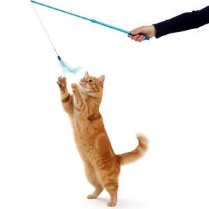 SmartyKat Frisky Flyer Interactive Cat Toy Extendable Retractable Wand with Feathers SmartyKat Frisky Flyer Interactive Cat Toy Extendable Retractable Wand with Feathers
