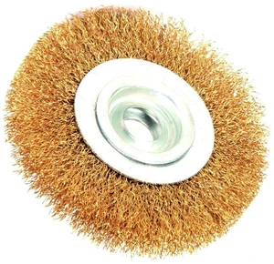 Robtec 5-Inch x 1/2-Inch Arbor Crimped Brass Coated Steel Wire Wheel Brush Robtec 5-Inch x 1/2-Inch Arbor Crimped Brass Coated Steel Wire Wheel Brush