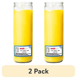 MagicLight Religious Unscented Candle, 2 Pack, 16 oz Yellow Wax in Clear Glass Jar MagicLight Religious Unscented Candle, 2 Pack, 16 oz Yellow Wax in Clear Glass Jar