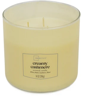 Mainstays Textured Wrapped 3-Wick Candle, Creamy Cashmere, 14Ounce Mainstays Textured Wrapped 3-Wick Candle, Creamy Cashmere, 14Ounce
