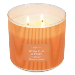 Mainstays 3-Wick White Rose and Peach Textured Wrap Candle 14oz Mainstays 3-Wick White Rose and Peach Textured Wrap Candle 14oz