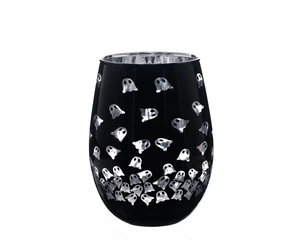 Way to Celebrate Stemless Wine Glass, Two-Tone Black Ghost Design, 17.5 oz Way to Celebrate Stemless Wine Glass, Two-Tone Black Ghost Design, 17.5 oz
