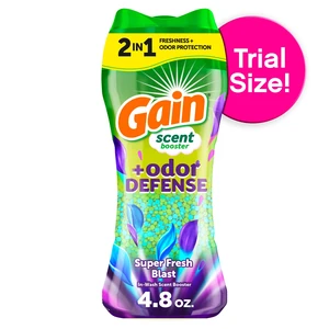 Gain Odor Defense 2-in-1 In-Wash Scent Booster Laundry Scent Beads, Super Fresh Blast, 4.8oz Gain Odor Defense 2-in-1 In-Wash Scent Booster Laundry Scent Beads, Super Fresh Blast, 4.8oz