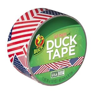 Duck Tape Brand Duct Tape, US Flag, 1.88in x 10yd, Printed Duck Tape Brand Duct Tape, US Flag, 1.88in x 10yd, Printed