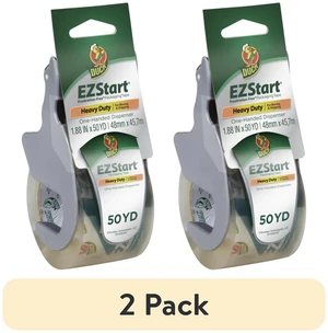 Duck Brand EZ Start Packing Tape with Manual Dispenser, 2 Pack, Clear, 1.88 in x 50 yd Duck Brand EZ Start Packing Tape with Manual Dispenser, 2 Pack, Clear, 1.88 in x 50 yd
