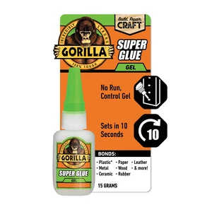 Gorilla Glue Super Glue Clear Gel, 15 Gram (0.53 Ounces) Gorilla Glue Super Glue Clear Gel, 15 Gram (0.53 Ounces)