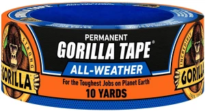 Gorilla Permanent All Weather Black Tape 1.88in x 10Yard Gorilla Permanent All Weather Black Tape 1.88in x 10Yard