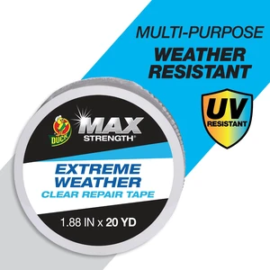 Duck Max Strength Extreme Weather 1.88in. x 20yd., Clear Tape Duck Max Strength Extreme Weather 1.88in. x 20yd., Clear Tape
