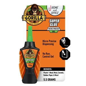 Gorilla Glue Clear Micro Precise Super Gel, 5.5 Grams, 10-45 Seconds Dry Time Gorilla Glue Clear Micro Precise Super Gel, 5.5 Grams, 10-45 Seconds Dry Time