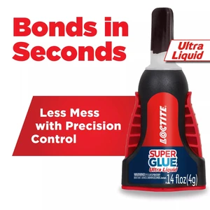 Loctite Super Glue Ultra Liquid Control, 1-Pack, Clear 0.14 fl oz Bottle Loctite Super Glue Ultra Liquid Control, 1-Pack, Clear 0.14 fl oz Bottle