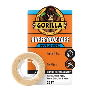 Gorilla Glue Super Glue Tape 20-Foot Roll Off-White Gorilla Glue Super Glue Tape 20-Foot Roll Off-White