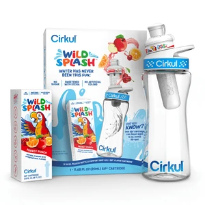 Cirkul Kids Water Bottle Starter Kit 16oz BPA-Free Bottle with Flavor Cartridge, Blue Lid (Parrot Punch) Cirkul Kids Water Bottle Starter Kit 16oz BPA-Free Bottle with Flavor Cartridge, Blue Lid (Parrot Punch)