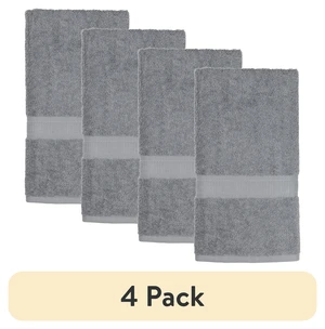 Mainstays Basic Hand Towel, 4 Pack, Soft, 100% Cotton, Highly Absorbent, Grey Mainstays Basic Hand Towel, 4 Pack, Soft, 100% Cotton, Highly Absorbent, Grey