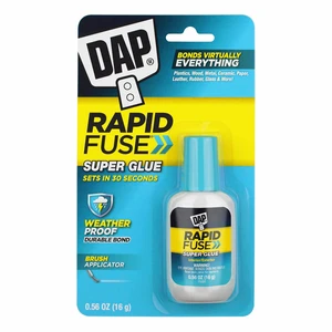 DAP RapidFuse 0.56 oz Clear Super Glue Brush Applicator DAP RapidFuse 0.56 oz Clear Super Glue Brush Applicator