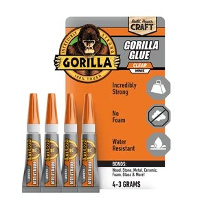 Gorilla Clear Glue Mini 3g Tubes, 4 Count, Total 12g (0.42 Oz) Gorilla Clear Glue Mini 3g Tubes, 4 Count, Total 12g (0.42 Oz)