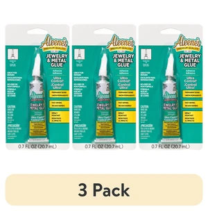 Aleene's Jewelry & Metal Glue 3-Pack 0.7fl oz, Dries Clear, Permanent Bond Aleene's Jewelry & Metal Glue 3-Pack 0.7fl oz, Dries Clear, Permanent Bond