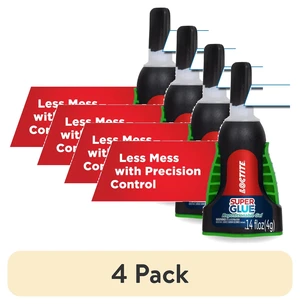 Loctite Super Glue Extra Time Control, 4 Pack, 0.14fl oz, Clear Loctite Super Glue Extra Time Control, 4 Pack, 0.14fl oz, Clear