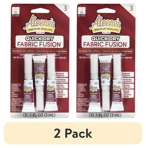 Aleene's Quick Dry Fabric Fusion Glue, 0.1 fl oz, 2 Pack, 3 Pack, Dry Time 5 Minutes Aleene's Quick Dry Fabric Fusion Glue, 0.1 fl oz, 2 Pack, 3 Pack, Dry Time 5 Minutes
