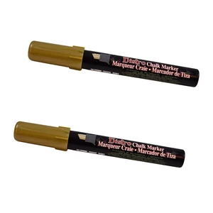 Marvy Uchida Chisel Tip Gold Metallic Chalk Markers, 2/Pack Marvy Uchida Chisel Tip Gold Metallic Chalk Markers, 2/Pack