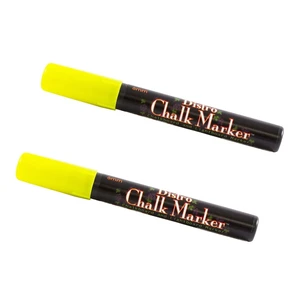 Marvy Uchida Broad Point Chalk Markers, Neon Yellow, 2-Pack Marvy Uchida Broad Point Chalk Markers, Neon Yellow, 2-Pack