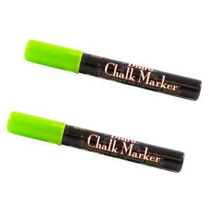 Marvy Uchida Broad Point Chalk Markers, Lime Green, 2/Pack Marvy Uchida Broad Point Chalk Markers, Lime Green, 2/Pack