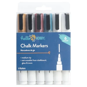 Hello Hobby Chalk Markers, 6 Count, 5 Metallic + 1 Matte, for Crafting Hello Hobby Chalk Markers, 6 Count, 5 Metallic + 1 Matte, for Crafting