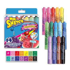 Mr. Sketch Scented Washable Markers, Chisel Tip, Assorted Colors, 14 Count Mr. Sketch Scented Washable Markers, Chisel Tip, Assorted Colors, 14 Count