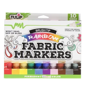 Tulip Fabric Markers Brush Tip, 10 Pack, Rainbow Tulip Fabric Markers Brush Tip, 10 Pack, Rainbow