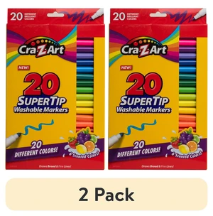 Cra-Z-Art Washable Super Tip Art Markers, 20 Count (2 Pack) Cra-Z-Art Washable Super Tip Art Markers, 20 Count (2 Pack)
