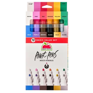 Apple Barrel Multi-Surface Paint Pens Basic Value Set, Medium Tip, 12-Piece Apple Barrel Multi-Surface Paint Pens Basic Value Set, Medium Tip, 12-Piece