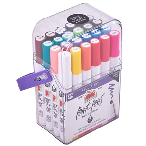 Apple Barrel Multi-Surface Paint Pens Studio Set, Medium Tip, 24 Pieces Apple Barrel Multi-Surface Paint Pens Studio Set, Medium Tip, 24 Pieces