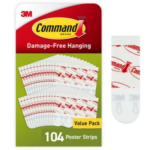 Command Poster Strips White Damage-Free Hanging Hangers 104 Count Command Poster Strips White Damage-Free Hanging Hangers 104 Count
