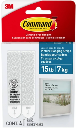 Command Bath Picture Hanging Strips Large White 4 Water Resistant Pairs Command Bath Picture Hanging Strips Large White 4 Water Resistant Pairs
