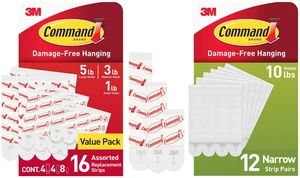 Command Damage-Free Picture Hanging Bundle with Narrow Hangers and Replacement Strips Command Damage-Free Picture Hanging Bundle with Narrow Hangers and Replacement Strips
