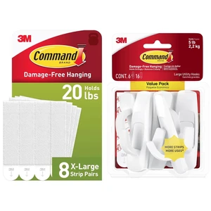 Command Damage-Free Hanging Bundle, Heavy Duty Picture Hangers, Large Utility Hooks Command Damage-Free Hanging Bundle, Heavy Duty Picture Hangers, Large Utility Hooks