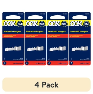 Ook Sawtooth Picture Hangers ReadyNail Small Self-Leveling Steel Zinc Finish Silver (4-Pack) Ook Sawtooth Picture Hangers ReadyNail Small Self-Leveling Steel Zinc Finish Silver (4-Pack)