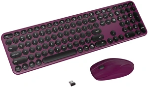 Wireless Keyboard and Mouse Combo, 2.4GHz Wireless (Claret Black) | Low Profile Quiet Typing Design, Plug and Play, 110 Round Keys Full-Size Silent Keyboard Set for PC, Tablet, Laptop Wireless Keyboard and Mouse Combo, 2.4GHz Wireless (Claret Black) | Low Profile Quiet Typing Design, Plug and Play, 110 Round Keys Full-Size Silent Keyboard Set for PC, Tablet, Laptop