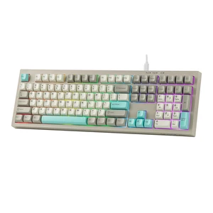 Aula S102 Membrane Gaming Keyboard w/Number Pad, 100% Full Size | Silent Keyboard for Office/PC Game, USB-C Wired, RGB Backlit, Creamy Silicone Structure, Ergonomic Stands (Grey) Aula S102 Membrane Gaming Keyboard w/Number Pad, 100% Full Size | Silent Keyboard for Office/PC Game, USB-C Wired, RGB Backlit, Creamy Silicone Structure, Ergonomic Stands (Grey)