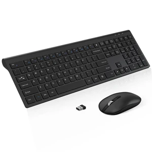 Wireless Keyboard and Mouse Combo, Full Size Silent Ergonomic Scissor Switch Keyboard and Optical Mouse Set, 2.4G Lag-Free Cordless Keyboard Mice for Computer, Mac, Laptop, PC, Windows -Black Wireless Keyboard and Mouse Combo, Full Size Silent Ergonomic Scissor Switch Keyboard and Optical Mouse Set, 2.4G Lag-Free Cordless Keyboard Mice for Computer, Mac, Laptop, PC, Windows -Black