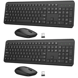 Wireless Keyboard and Mouse Combo, Full-Size Silent Ergonomic Keyboard and Optical Mouse, Long Battery Life, 2.4G Lag-Free Cordless Mice Keyboard for Laptop/Mac/PC/Windows(2 Packs Wireless Keyboard and Mouse Combo, Full-Size Silent Ergonomic Keyboard and Optical Mouse, Long Battery Life, 2.4G Lag-Free Cordless Mice Keyboard for Laptop/Mac/PC/Windows(2 Packs