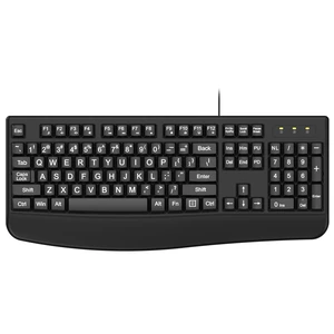 Large Print Keyboard, 2.4G Full-Sized Ergonomic WiredComputer Keyboard with Wrist Rest for Windows, Mac OS Laptop/PC/Desktop/Notebook(Large Print Black) Large Print Keyboard, 2.4G Full-Sized Ergonomic WiredComputer Keyboard with Wrist Rest for Windows, Mac OS Laptop/PC/Desktop/Notebook(Large Print Black)