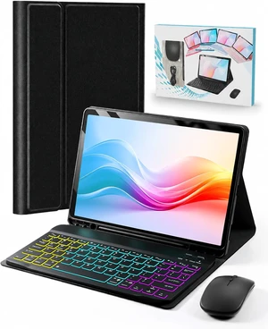 Case with Keyboard for Samsung Galaxy Tab A11+ (Plus) 2025 11-inch | 7 Color Rainbow Backlight Detachable Keyboard with Mouse for Tablet A11+ SM-X230 SM-X235 SM-X236B, Black Case with Keyboard for Samsung Galaxy Tab A11+ (Plus) 2025 11-inch | 7 Color Rainbow Backlight Detachable Keyboard with Mouse for Tablet A11+ SM-X230 SM-X235 SM-X236B, Black
