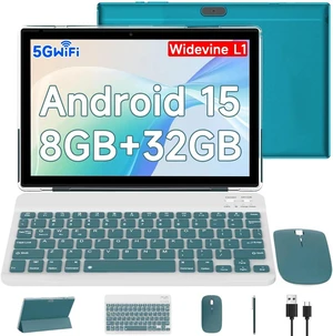 Android 15 Tablet 10.1 Inch 2 in 1 Tablets with Keyboard/Mouse/Case/Stylus, 8GB RAM+32GB ROM (Max 1TB), 1.8Ghz Quad-core Processor, 1280 * 800 IPS HD Touch Screen, 2.4G/5G Wifi6 BT 5.0 Tablet Android 15 Tablet 10.1 Inch 2 in 1 Tablets with Keyboard/Mouse/Case/Stylus, 8GB RAM+32GB ROM (Max 1TB), 1.8Ghz Quad-core Processor, 1280 * 800 IPS HD Touch Screen, 2.4G/5G Wifi6 BT 5.0 Tablet