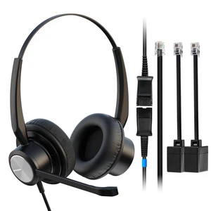 Office Phone Headset 2 Ears RJ9 RJ11 Call Center Telephone Headphone with Noise Cancelling Microphone for Grandstream Sangoma Yealink Snom Landline Phones SIP and IP Phones Office Phone Headset 2 Ears RJ9 RJ11 Call Center Telephone Headphone with Noise Cancelling Microphone for Grandstream Sangoma Yealink Snom Landline Phones SIP and IP Phones