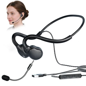 USB Headset with Mic for Call Center & Office Use - Open Ear Headphones for All-Day Comfort, Computer Wired Headset Compatible with PC, Laptop, Gaming, Skype, Zoom, and Live Streaming USB Headset with Mic for Call Center & Office Use - Open Ear Headphones for All-Day Comfort, Computer Wired Headset Compatible with PC, Laptop, Gaming, Skype, Zoom, and Live Streaming