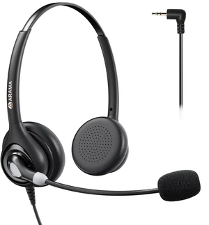 Cordless Phone Headset with Microphone, 2.5mm Jack Telephone Headset for Office Landline, Noise-Cancelling Mic & Volume Control, Wired Headphones Compatible with Panasonic AT&T Vtech Uniden Cordless Phone Headset with Microphone, 2.5mm Jack Telephone Headset for Office Landline, Noise-Cancelling Mic & Volume Control, Wired Headphones Compatible with Panasonic AT&T Vtech Uniden