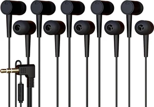 5 Pack Bulk Wired Earbuds with Microphone, In Ear Headphones 3.5mm Jack, 4ft Tangle Free Cable, Comfortable Fit, Affordable and Cost Effective, Ideal for School Classroom Testing Students, Black 5 Pack Bulk Wired Earbuds with Microphone, In Ear Headphones 3.5mm Jack, 4ft Tangle Free Cable, Comfortable Fit, Affordable and Cost Effective, Ideal for School Classroom Testing Students, Black