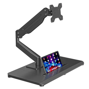 Single Monitor Mount Gas Spring Arm Mount with Base,Free standing Pneumatic Height Adjustable Monitor Desk Stand for 17 to 35 inch,Holds up to 24.25lbs,Black(ML8XC) Single Monitor Mount Gas Spring Arm Mount with Base,Free standing Pneumatic Height Adjustable Monitor Desk Stand for 17 to 35 inch,Holds up to 24.25lbs,Black(ML8XC)